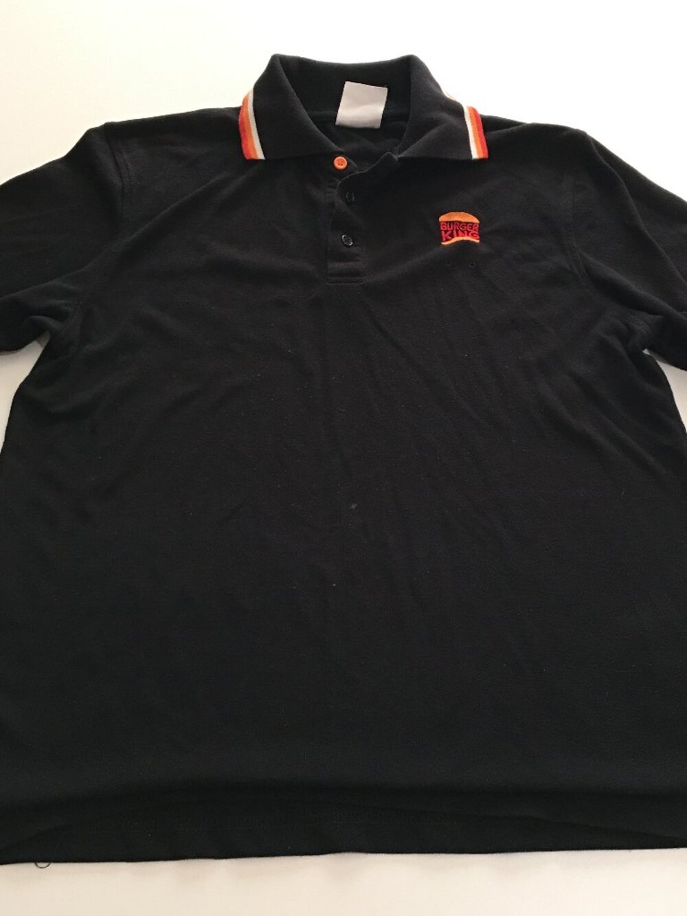Burger King Employee Worker Uniform Polo Shirt Men Small Black
